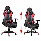 BAKAJI  Καρέκλα Πολυθρόνα Gaming Γραφείου Σπιτιού Ανακλινόμενη με Υποπόδιο Κόκκινη  02837447