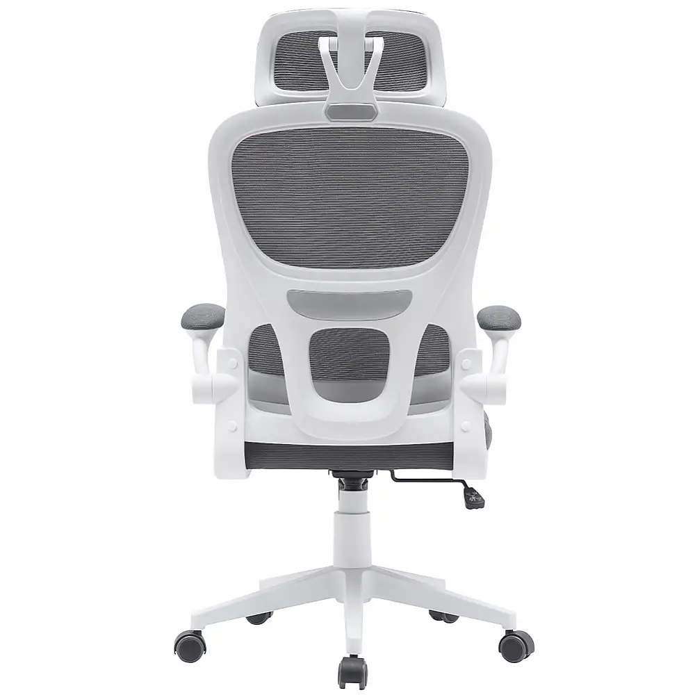 BAKAJI  Καρέκλα Γραφείου Ύφασμα Αντιιδρωτικό Γκρι Λευκή Δομή Πολυθρόνα Γραφείου  02840754