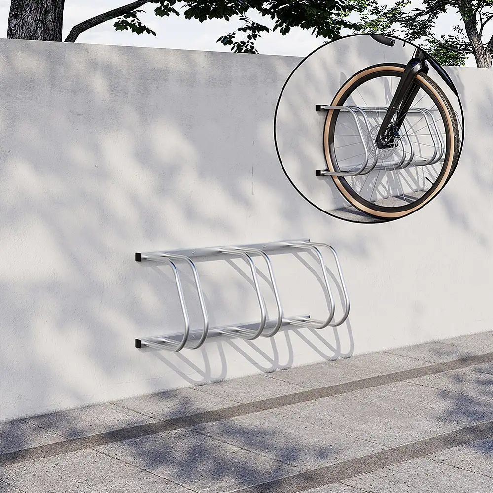 BAKAJI  Χώρος Στάθμευσης Ποδηλάτων 3 Θέσεων Σταντ Στήριγμα Ράφι Ποδηλάτου Ατσάλι  02839599