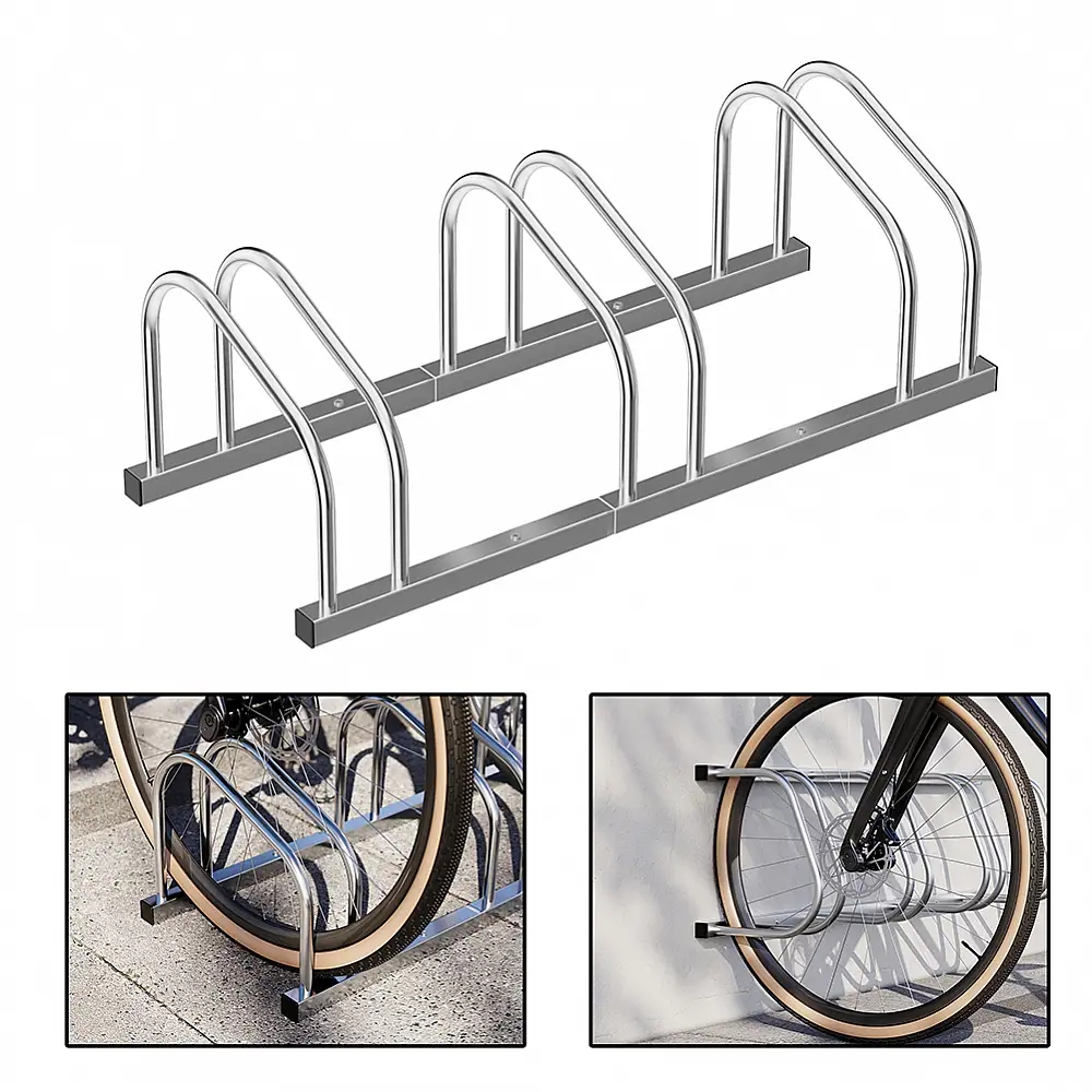 BAKAJI  Χώρος Στάθμευσης Ποδηλάτων 3 Θέσεων Σταντ Στήριγμα Ράφι Ποδηλάτου Ατσάλι  02839599