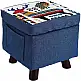 STAKMANN  Πουφ αποθηκευτικός χώρος από ύφασμα πολλαπλών χρήσεων υποπόδιο σκαμπό και μπαούλο χρώμα μπλε  02815331