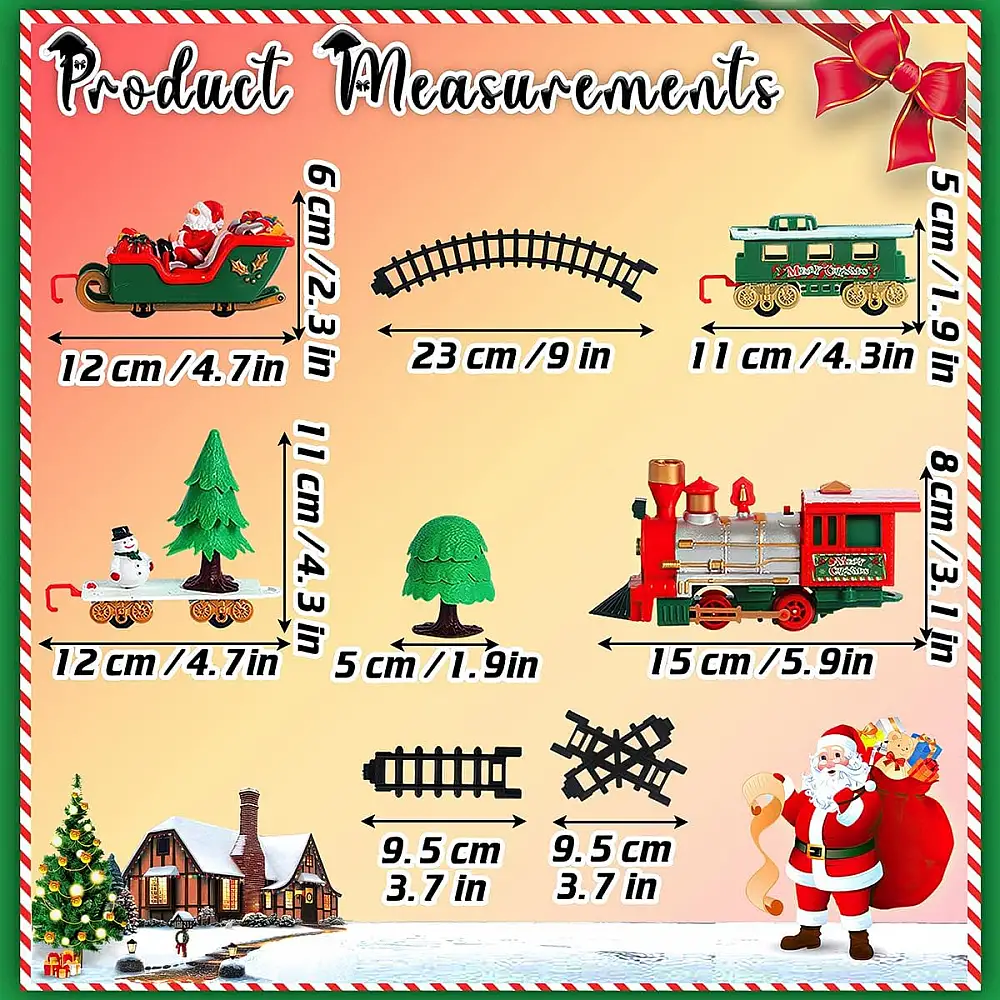 BAKAJI  Χριστουγεννιάτικο Τρενάκι Κάτω από το Δέντρο 22 Κομμάτια Λοκομοτίβα Φώτα Ήχοι Έλκηθρο Άγιος Βασίλης  02841751