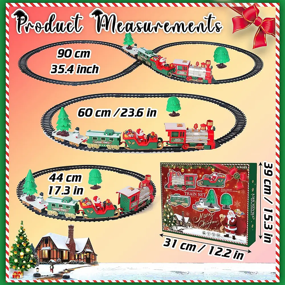 BAKAJI  Χριστουγεννιάτικο Τρενάκι Κάτω από το Δέντρο 22 Κομμάτια Λοκομοτίβα Φώτα Ήχοι Έλκηθρο Άγιος Βασίλης  02841751