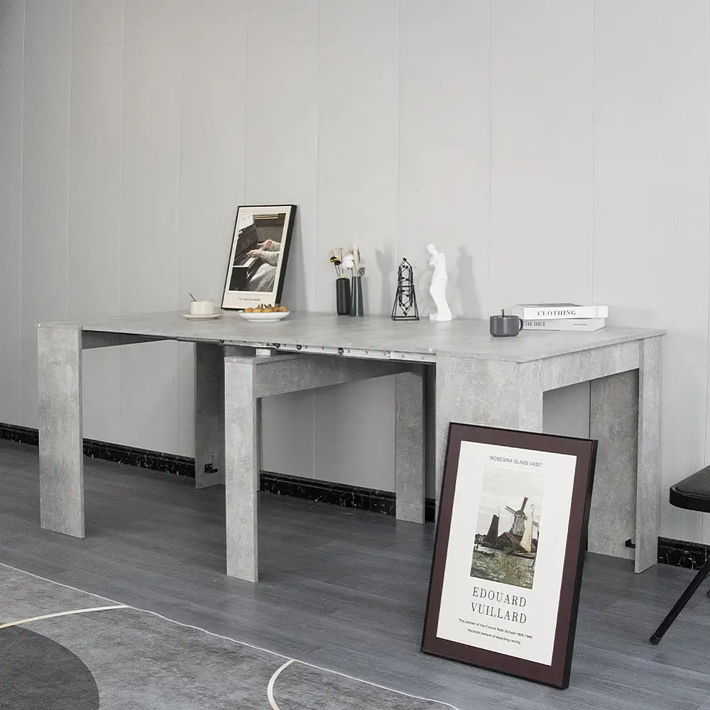 Shally Dogan  Επεκτεινόμενο Τραπέζι Φαγητού έως 3 Μέτρα Κονσόλα Τσιμέντο Μοντέρνα Εξοικονόμηση Χώρου  02841637