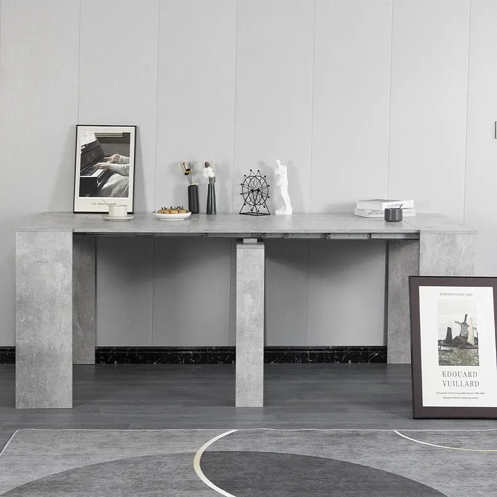 Shally Dogan  Επεκτεινόμενο Τραπέζι Φαγητού έως 3 Μέτρα Κονσόλα Τσιμέντο Μοντέρνα Εξοικονόμηση Χώρου  02841637