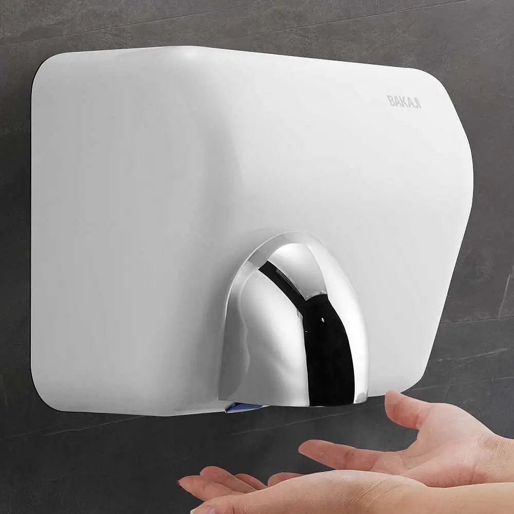 BAKAJI  Ηλεκτρικό Αυτόματο Στεγνωτήριο Χεριών Ξενοδοχείου Ζεστού Αέρα Τοίχου 2300W με Φωτοκύτταρο  02831933