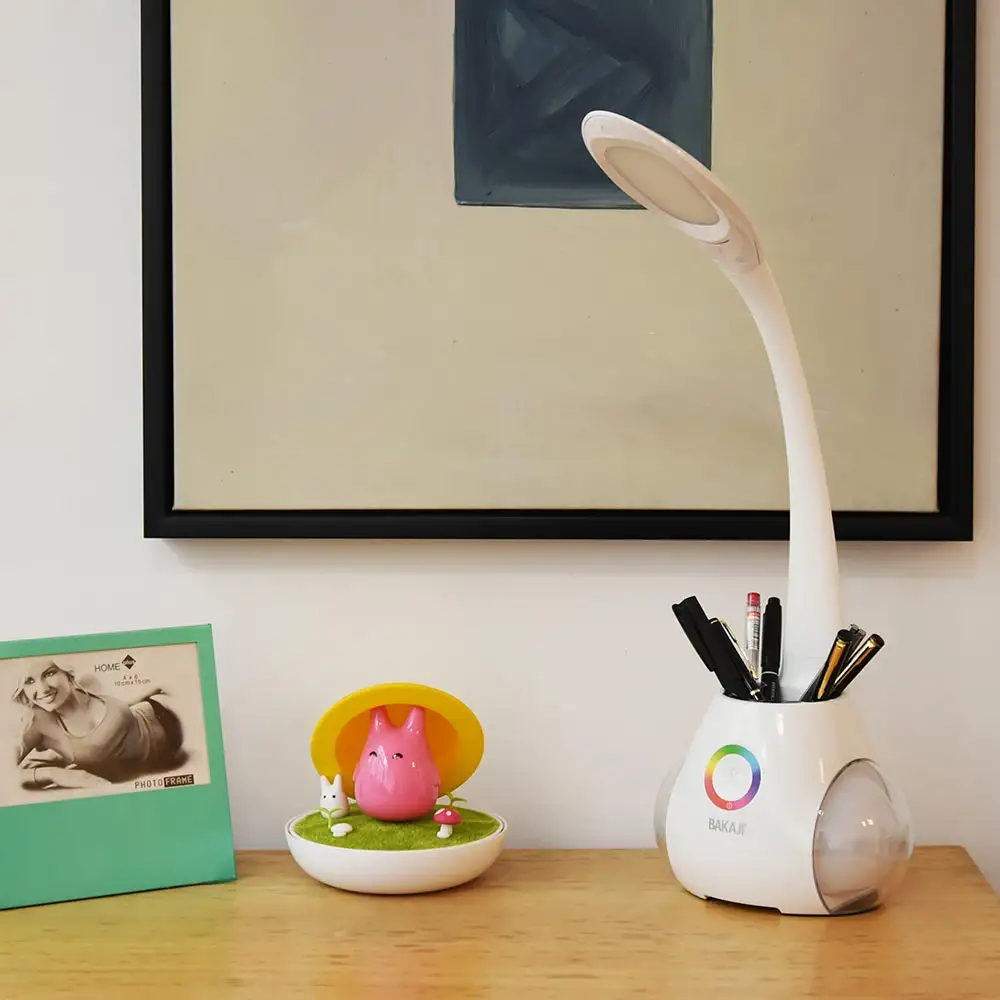 BAKAJI  Λάμπα Γραφείου LED με Θήκη για Στυλό, Αφή Ελέγχου με Φωτισμό Ατμόσφαιρας RGB  02835769