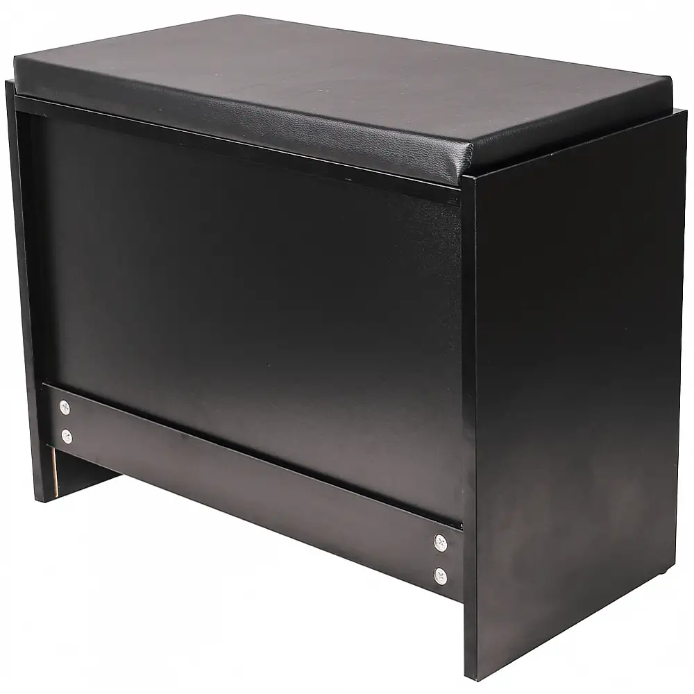 BAKAJI  Παπουτσοθήκη Πάγκος 1 Πόρτα Τριπλού Βάθους με Κάθισμα από Οικολογικό Δέρμα μαύρο 60x30x48  02839550