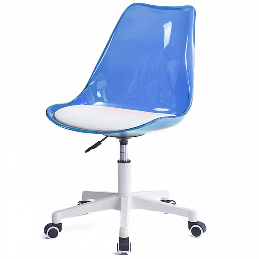 Shally Dogan  Καρέκλα Γραφείου με ρόδες και Διαφανή Μπλε Πλάτη Καρέκλα Γραφείου  02839565