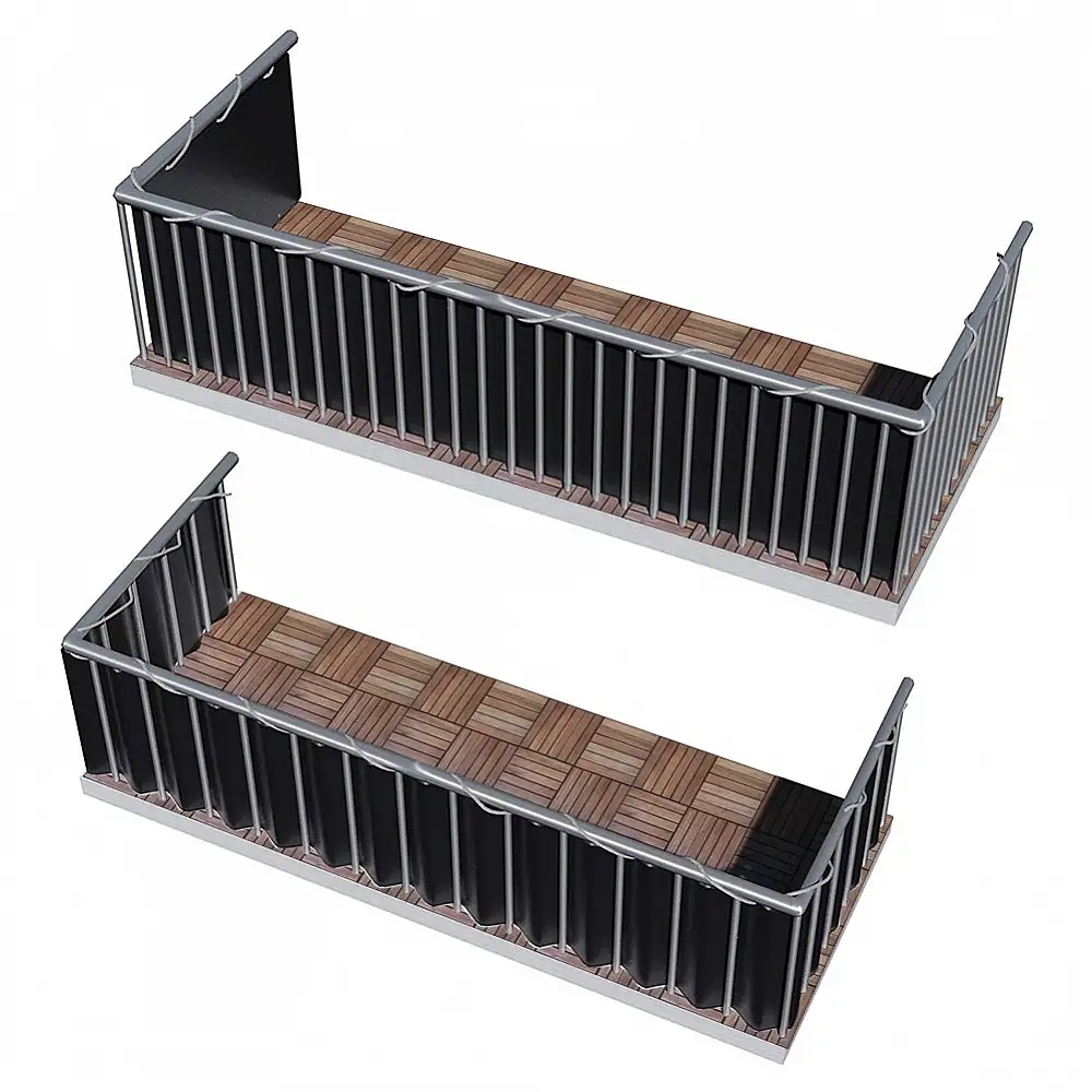 BAKAJI  Κάλυμμα Προστασίας Απορρήτου Αντιανεμικό Κάγκελο Προστασίας Μπαλκονιού Σκούρο Γκρι  02828524