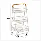 Τροχήλατο Μεταλλικό Τρόλεϊ Κουζίνας 3 Επιπέδων 48 x 41,5 x 86 cm Μπεζ 190097A 5Five Simply Smart