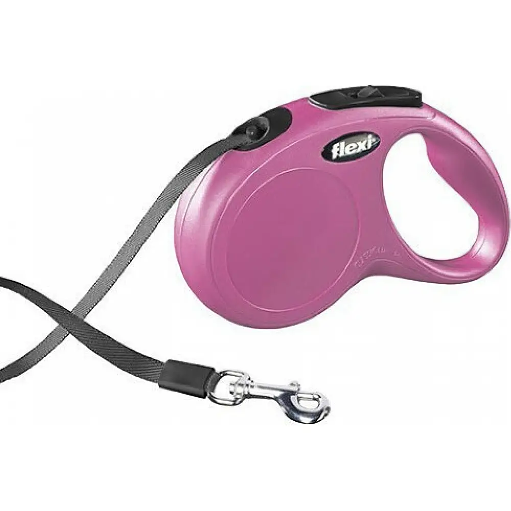 Πτυσσόμενο Λουρί/Οδηγός Σκύλου Flexi New Classic 5m 15kg S Ροζ 4000498023235 Flexi