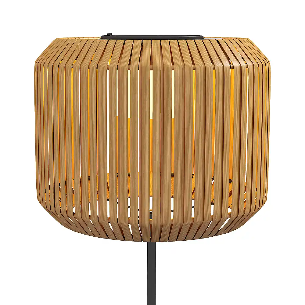 Outsunny Ηλιακός Λαμπτήρας Κήπου με Φωτισμό LED, από Ατσάλι και PE Rattan, Ø34x130 cm, Κίτρινο 867-152V00YL