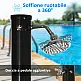 Outsunny Ηλιακό ντους 20L με κάτω βρύση και ρυθμιζόμενη θερμοκρασία, από κράμα ψευδαργύρου, 15.5x15.5x222 cm, Μαύρο A20-322V00BK
