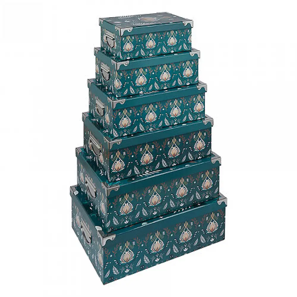 Σετ 6  Κουτιών με Μεταλλικές Γωνίες Box'n Peace 48 x 33,5 x 16 cm Πετρόλ 205570 5Five Simply Smart