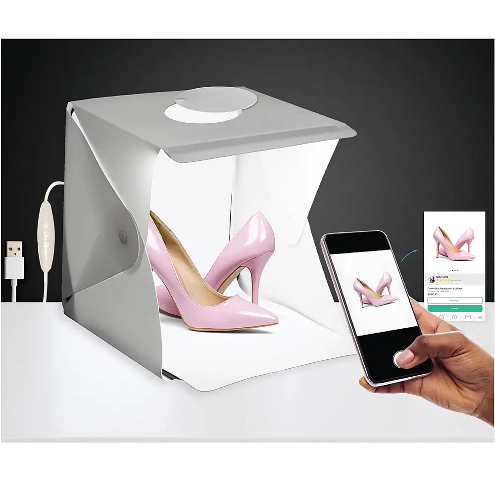 Πτυσσόμενο Φωτογραφικό Studio Box 40x40x40 cm Λευκό HT2070 BeMix