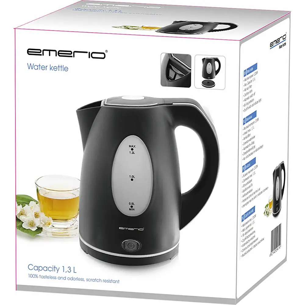 Βραστήρας 1.3lt 2200W Μαύρο WK-106468.14 Emerio