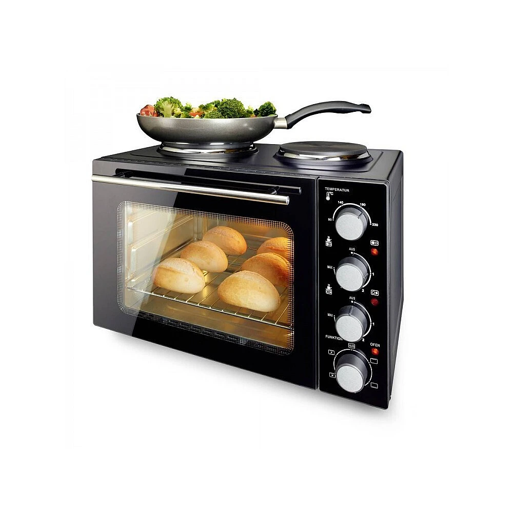 Ηλεκτρικό Φουρνάκι 32lt με 2 Εστίες 3200W Μαύρο MO-125236 Emerio Ηλεκτρικό Φουρνάκι 32lt με 2 Εστίες 3200W Μαύρο MO-125236 Emerio