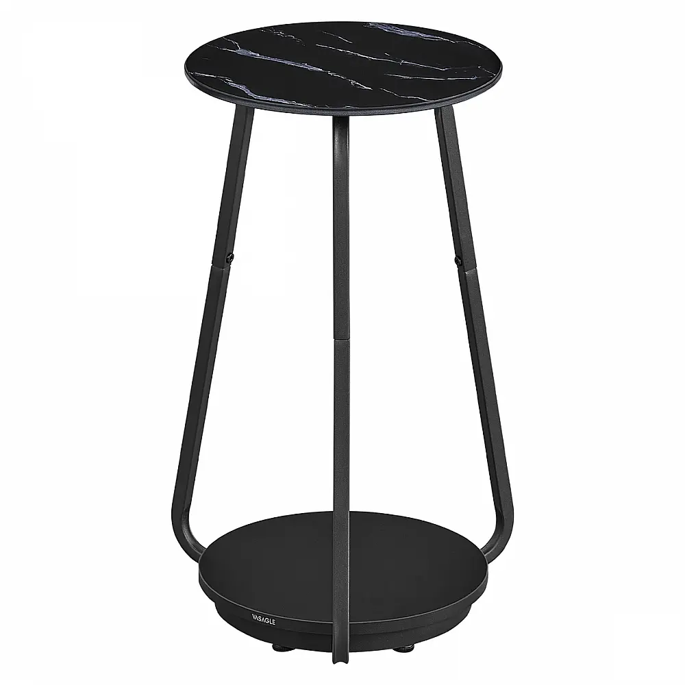 Βοηθητικό Τραπεζάκι Φ30x55cm Μαύρο Μάρμαρο LET287B58 VASAGLE