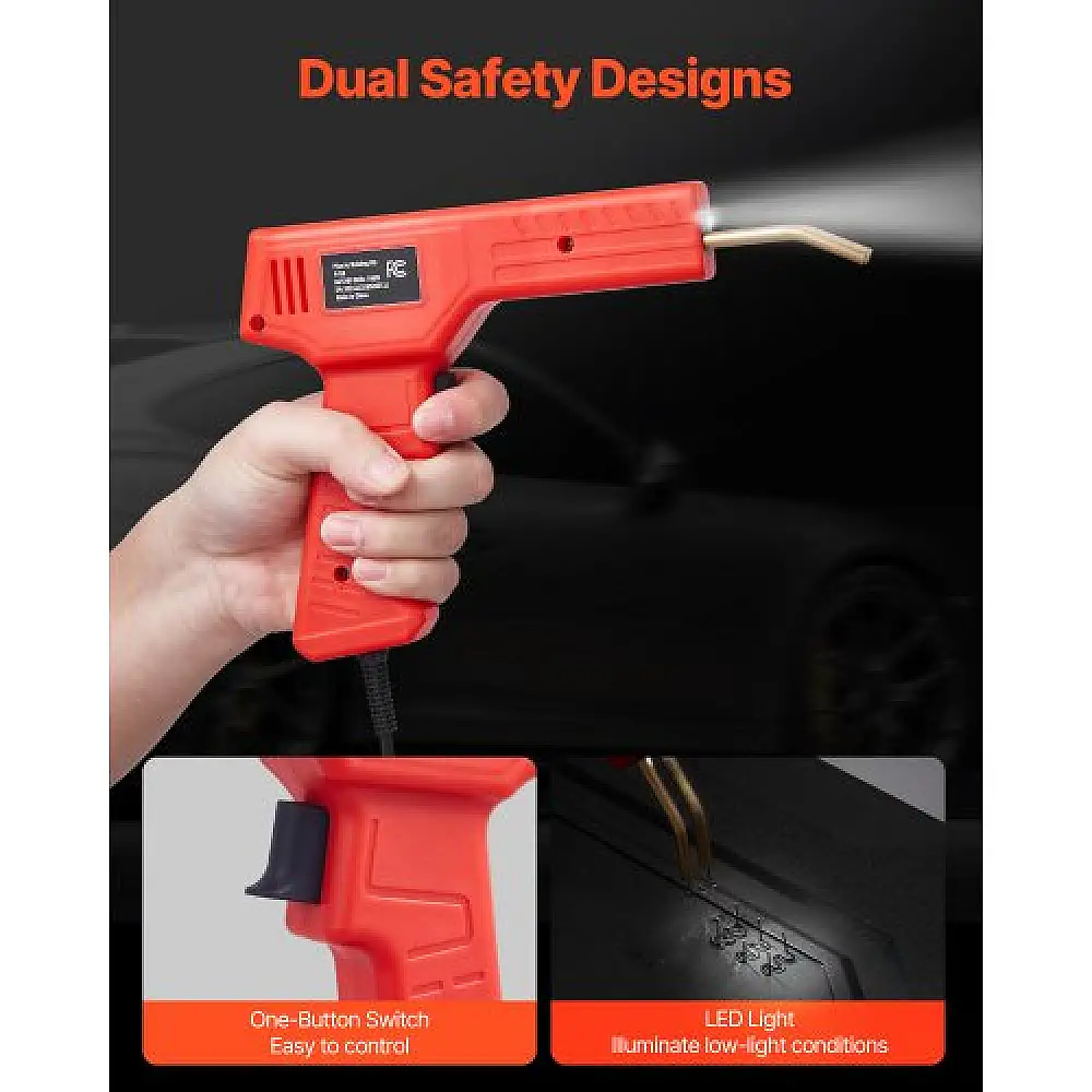 VEVOR Σετ Πλαστικής Συγκόλλησης 100W με Πιστόλι & Σίδερο, 1000 Συνδετήρες & 60 Ράβδοι SLHJHQDLBTJCSDHAGV2