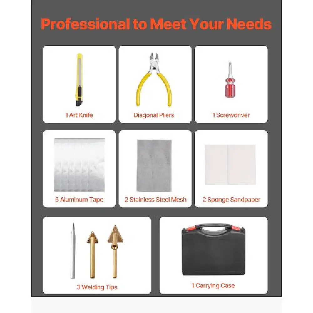 VEVOR Σετ Πλαστικής Συγκόλλησης 100W με Πιστόλι & Σίδερο, 1000 Συνδετήρες & 60 Ράβδοι SLHJHQDLBTJCSDHAGV2