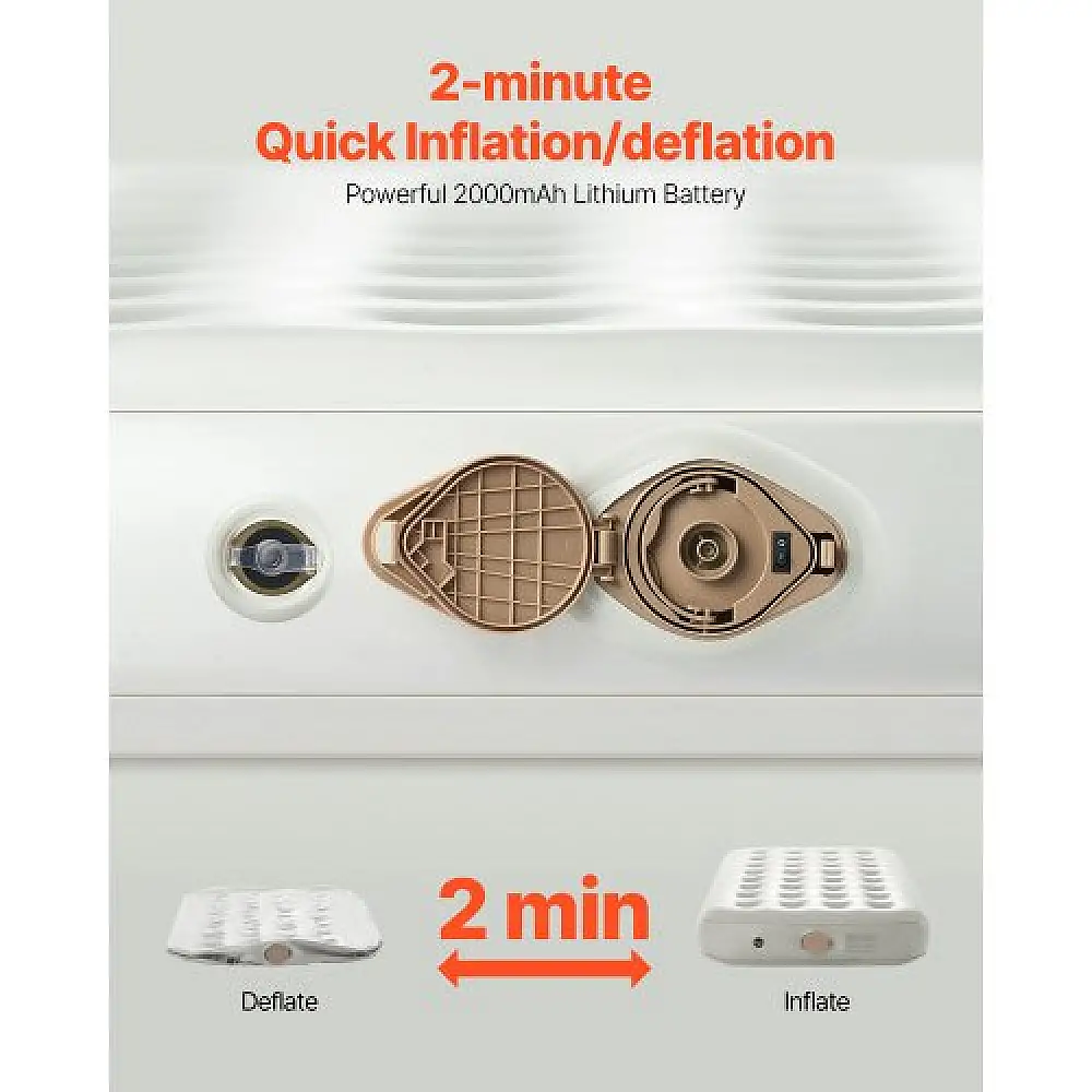 VEVOR Φουσκωτό Στρώμα Αέρα με Σκελετό & Αντλία για 1 Άτομο, 300lbs SDQDYYCDRK25Y7F8BV9