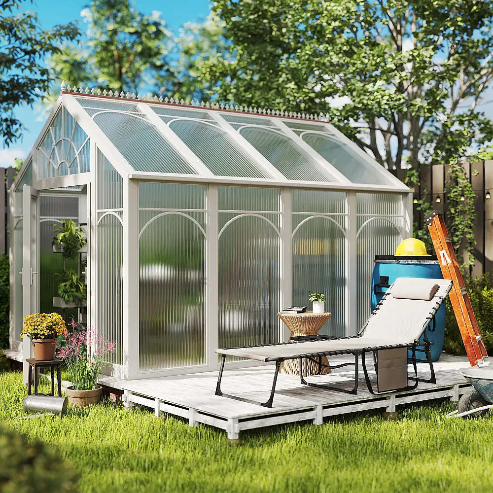 Outsunny Πτυσσόμενη και Ρυθμιζόμενη Ξαπλώστρα σε 5 Επίπεδα με Πλαϊνό Τραπέζι και Τσέπη, 60x190x31 εκ., Κρέμα 84G-721V00CW