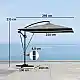 Outsunny Ομπρελόκηπος με Αντίβαρο 3x2.5 μ με Μανιβέλα, Κλίση και Περιστροφή με Κάλυμμα, Γκρι 84D-419V00GY