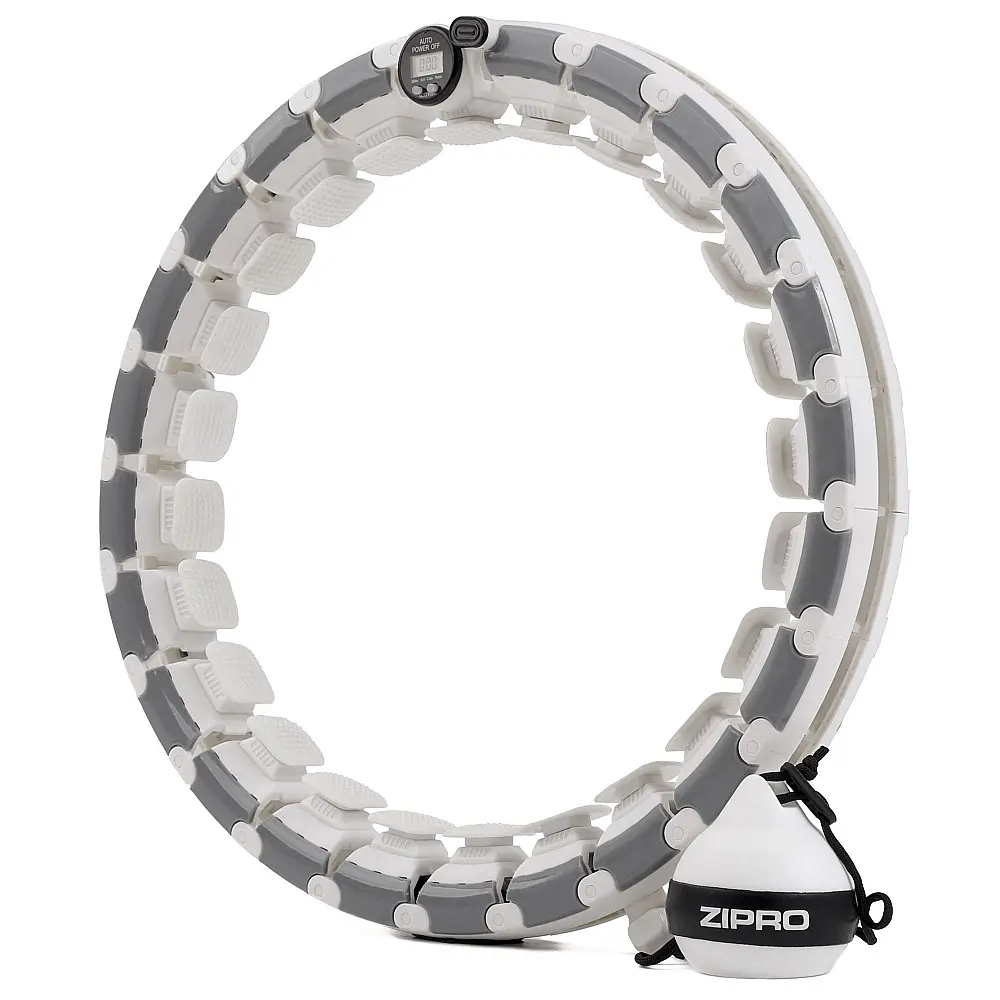 Hula Hoop με Βάρος και Λειτουργία Μασάζ 300–350 mm Λευκό-Γκρι13112339 Zipro