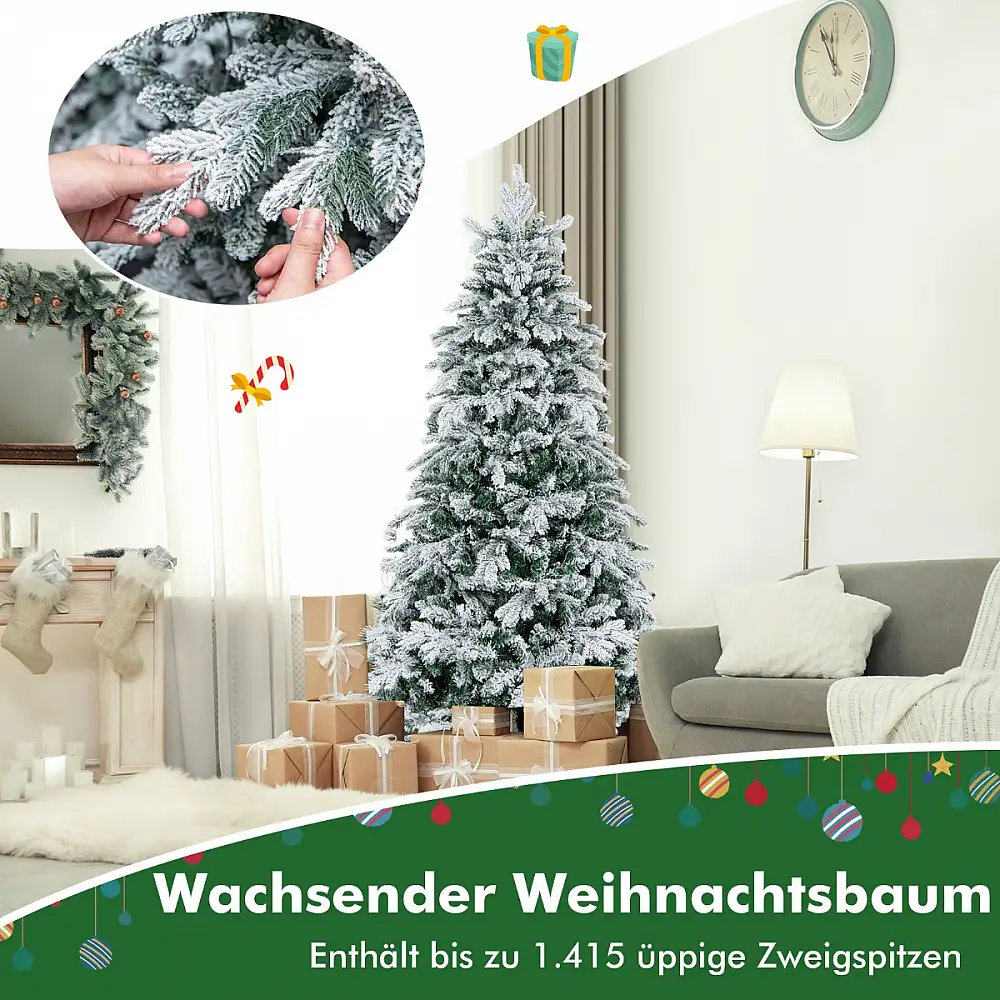 Costway  Τεχνητό Χριστουγεννιάτικο Δέντρο 180 εκ. με 260 LED σε Θερμό Λευκό CM25032DE-M