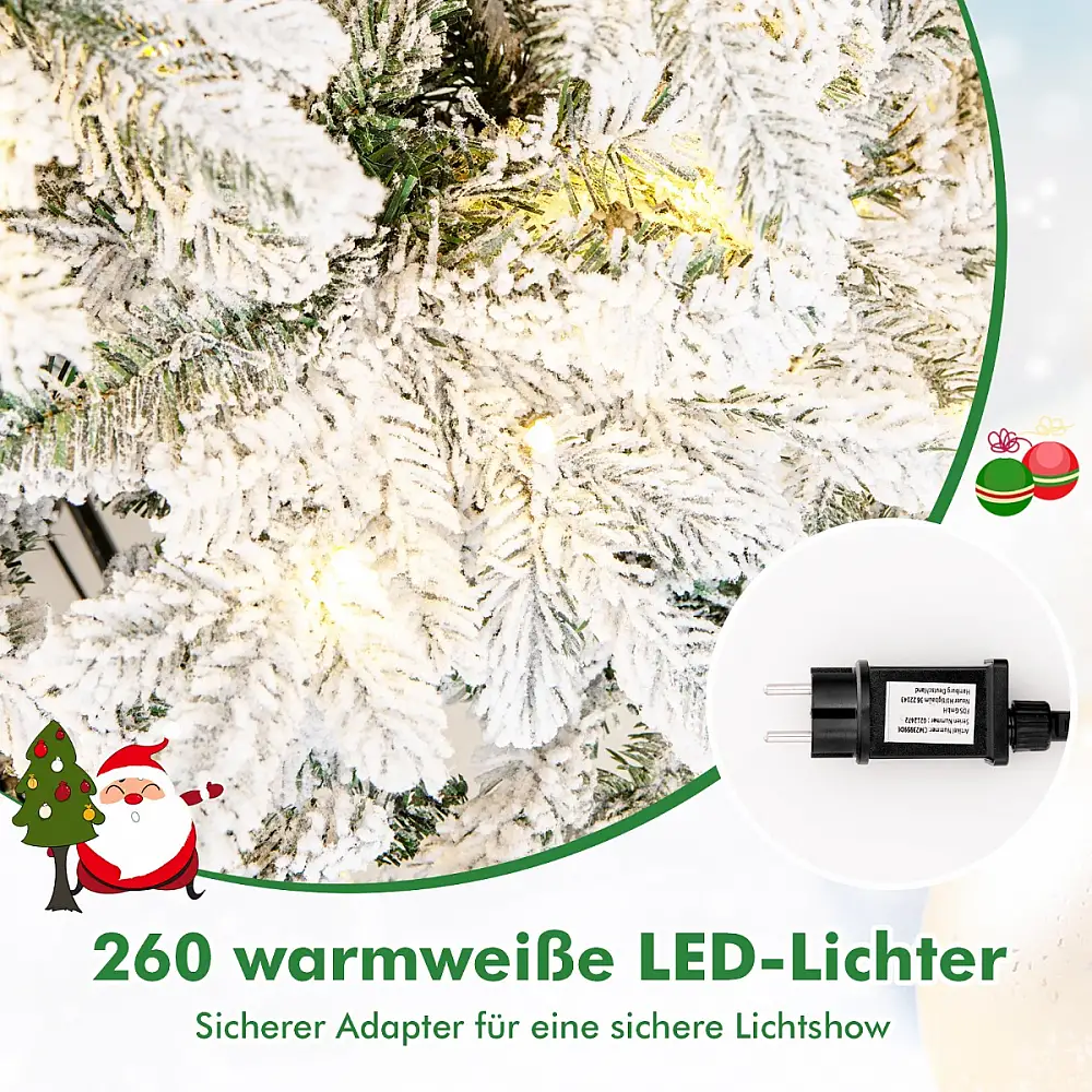 Costway  Τεχνητό Χριστουγεννιάτικο Δέντρο 180 εκ. με 260 LED σε Θερμό Λευκό CM25032DE-M