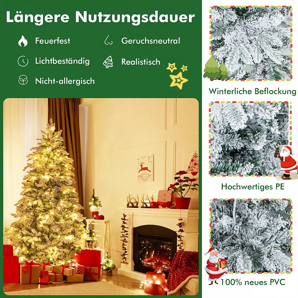 Costway  Τεχνητό Χριστουγεννιάτικο Δέντρο 180 εκ. με 260 LED σε Θερμό Λευκό CM25032DE-M