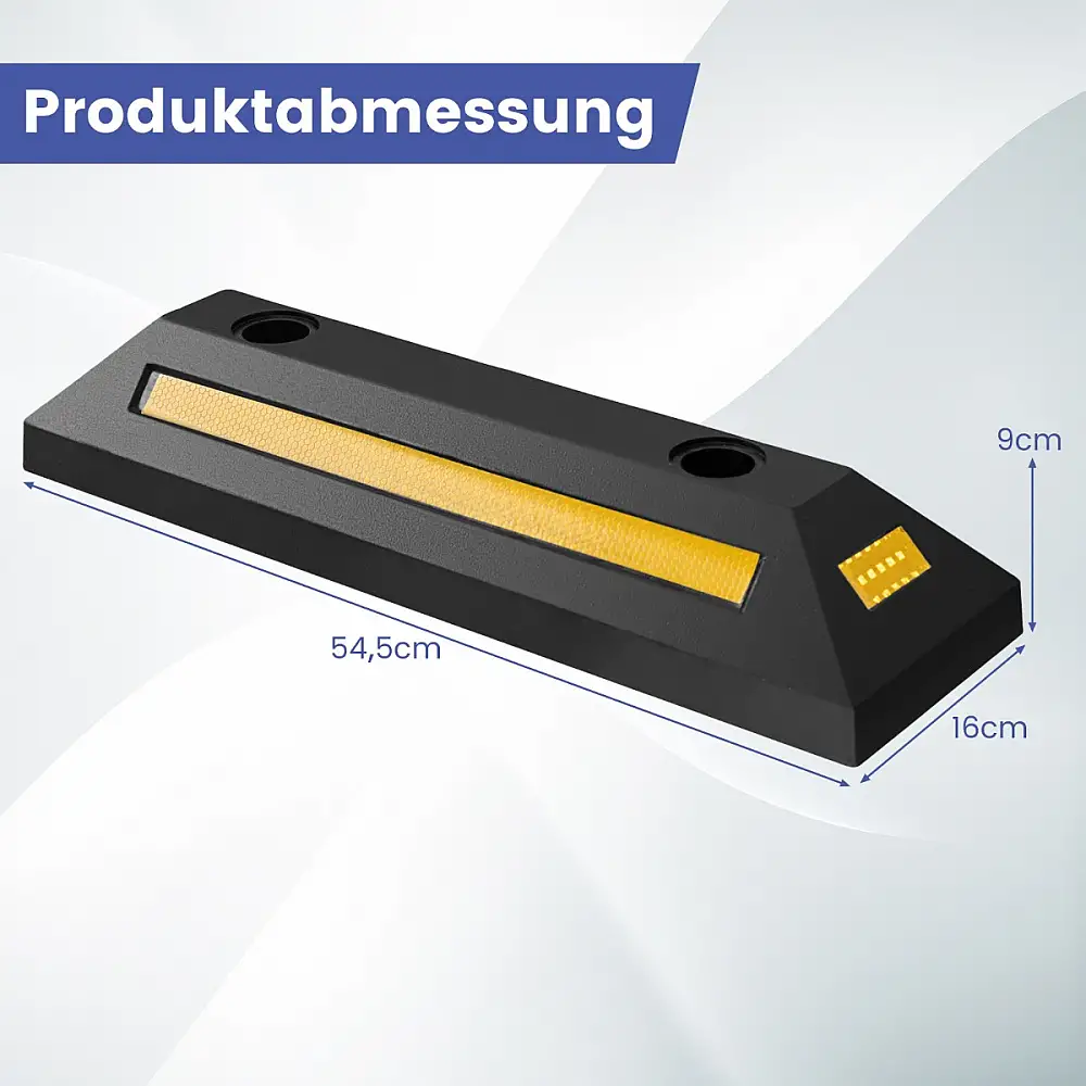 Costway  Σταματητής τροχών από καουτσούκ με ανακλαστικές λωρίδες για φορτηγά έως 4000 κιλά, 55 x 15 x 10 εκ. TL35692YW-2