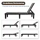Costway  Ξαπλώστρα εξωτερικού χώρου με ρυθμιζόμενη πλάτη 190 x 57.5 x 29 cm Μαύρο. OP70808BK