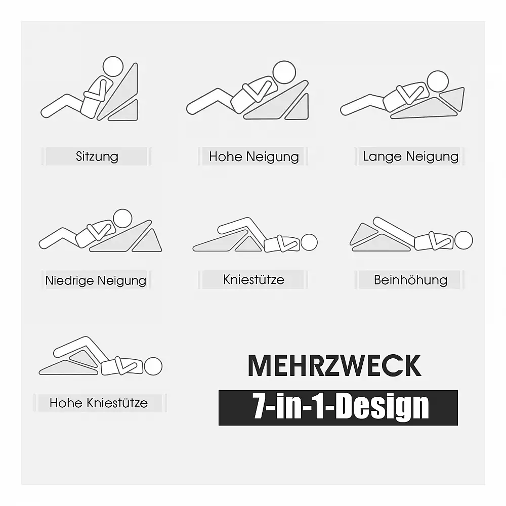 Costway  Ρυθμιζόμενο μαξιλάρι σφήνας αφρού μνήμης Γκρι 58 x 50,5 x 36 εκ HT1141GR