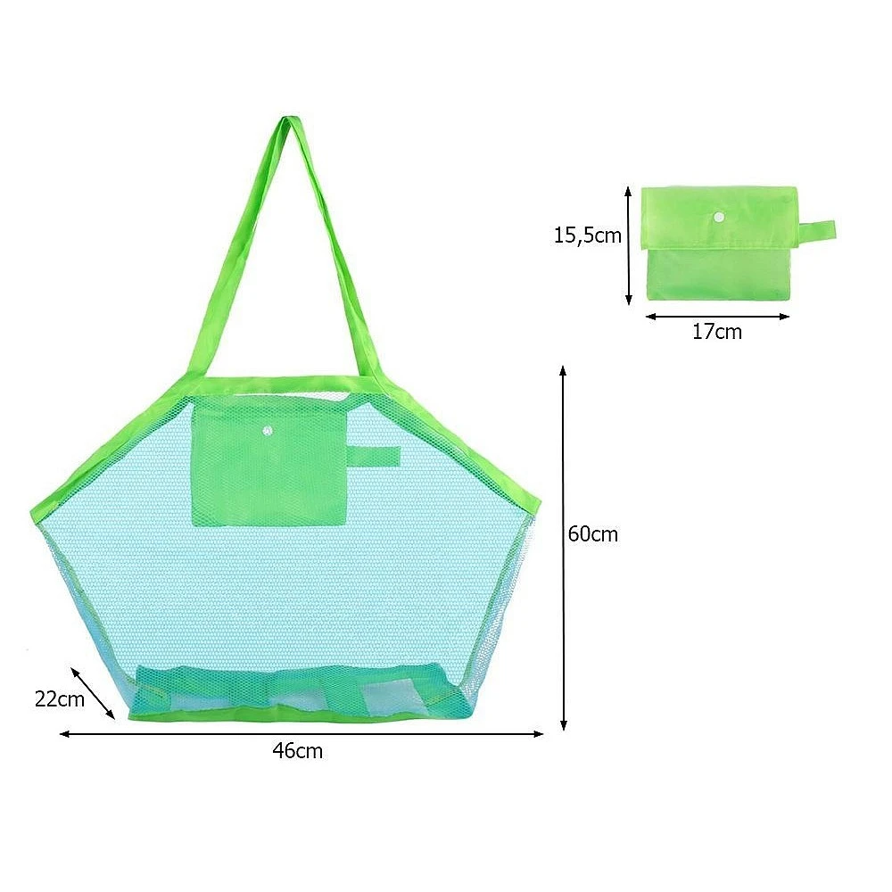 Αναδιπλούμενη Τσάντα Παραλίας Δίχτυ XXL 46 x 60 x 22 cm Πράσινο 5907451333549 Verk Group