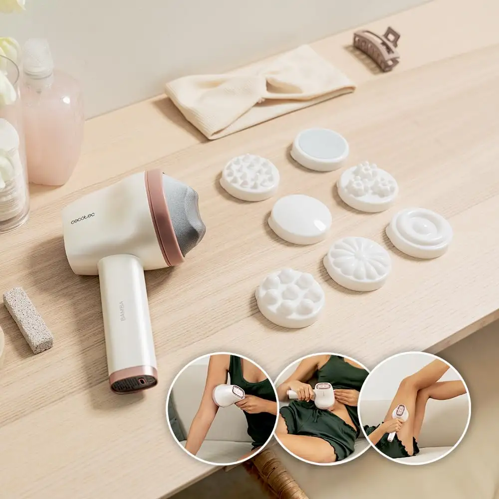 Συσκευή Μασάζ Σώματος Κατά της Κυτταρίτιδας με 8 Ανταλλακτικές Κεφαλές, 5 Λειτουργίες & 6 Επίπεδα Έντασης CEC-04449 Cecotec