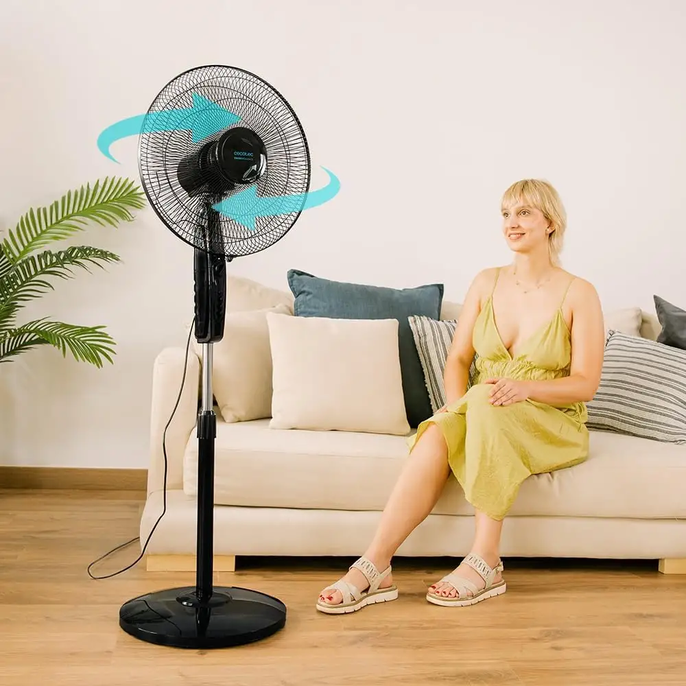 Ανεμιστήρας Δαπέδου 45W με 3 Ταχύτητες, Χρονοδιακόπτη 1 Ώρας και Ύψος έως 135 cm Μαύρο CEC-08299 Cecotec