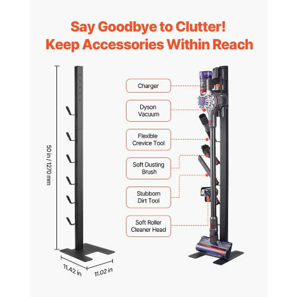 VEVOR Βάση Στήριξης Σκούπας Dyson με 6 Γάντζους XCQZJDSLSFG6GHJRQV0