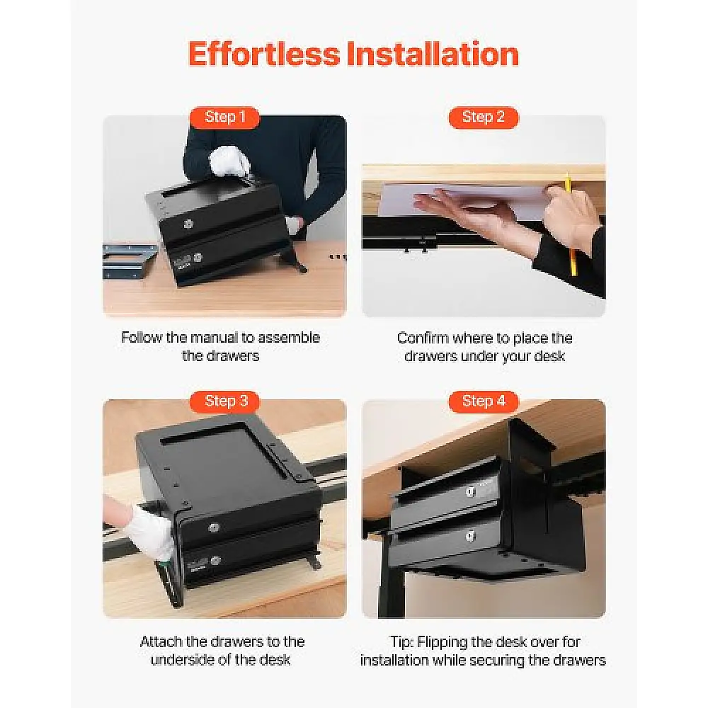 VEVOR Συρτάρι 33 cm Κλειδωμένο Οργανωτής Γραφείου GZTCTGCK13INQUZ7NV0