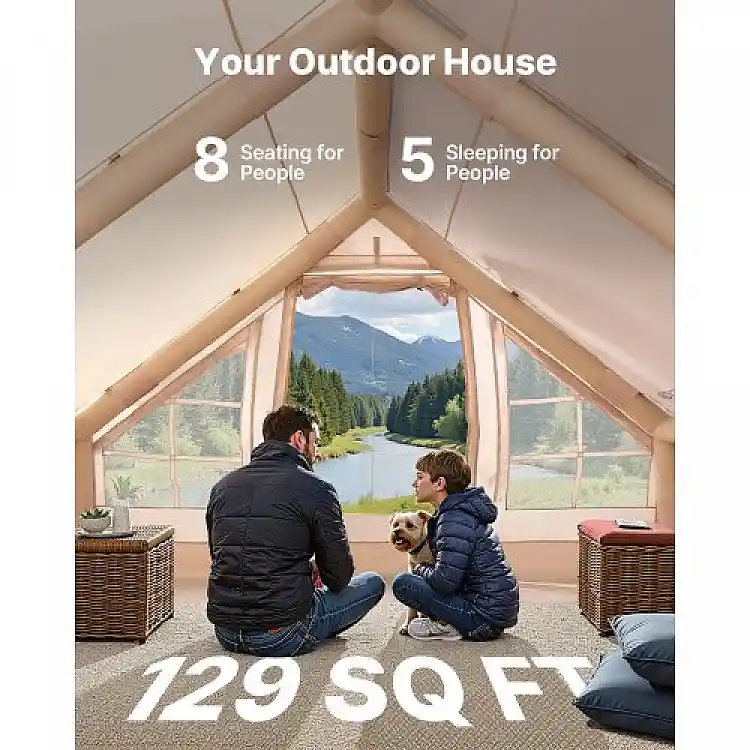 VEVOR Φουσκωτή Σκηνή Glamping 5-8 Ατόμων με Αντλία KJZP431MCQWZUXN7IV0