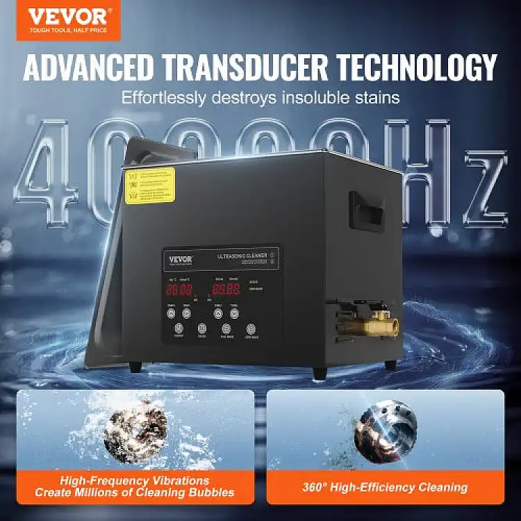 VEVOR Καθαριστικό Υπερήχων 10L με Καλάθι, Θερμαντήρα και Χρονοδιακόπτη 240W HGKCSBQXJ10LMJDLBV2