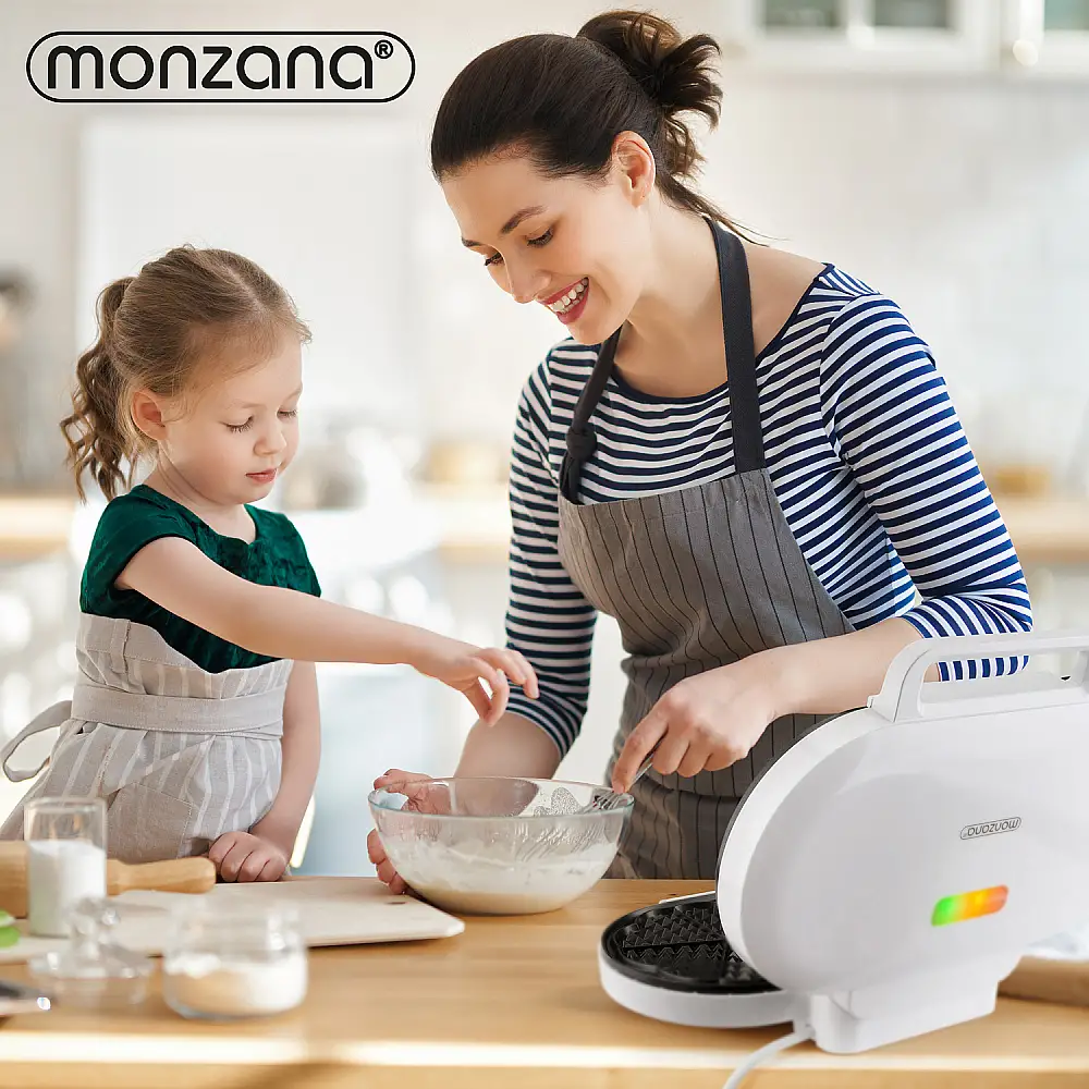 Monzana Βαφλιέρα Λευκή Διπλή Waffle Iron 1200W 107273