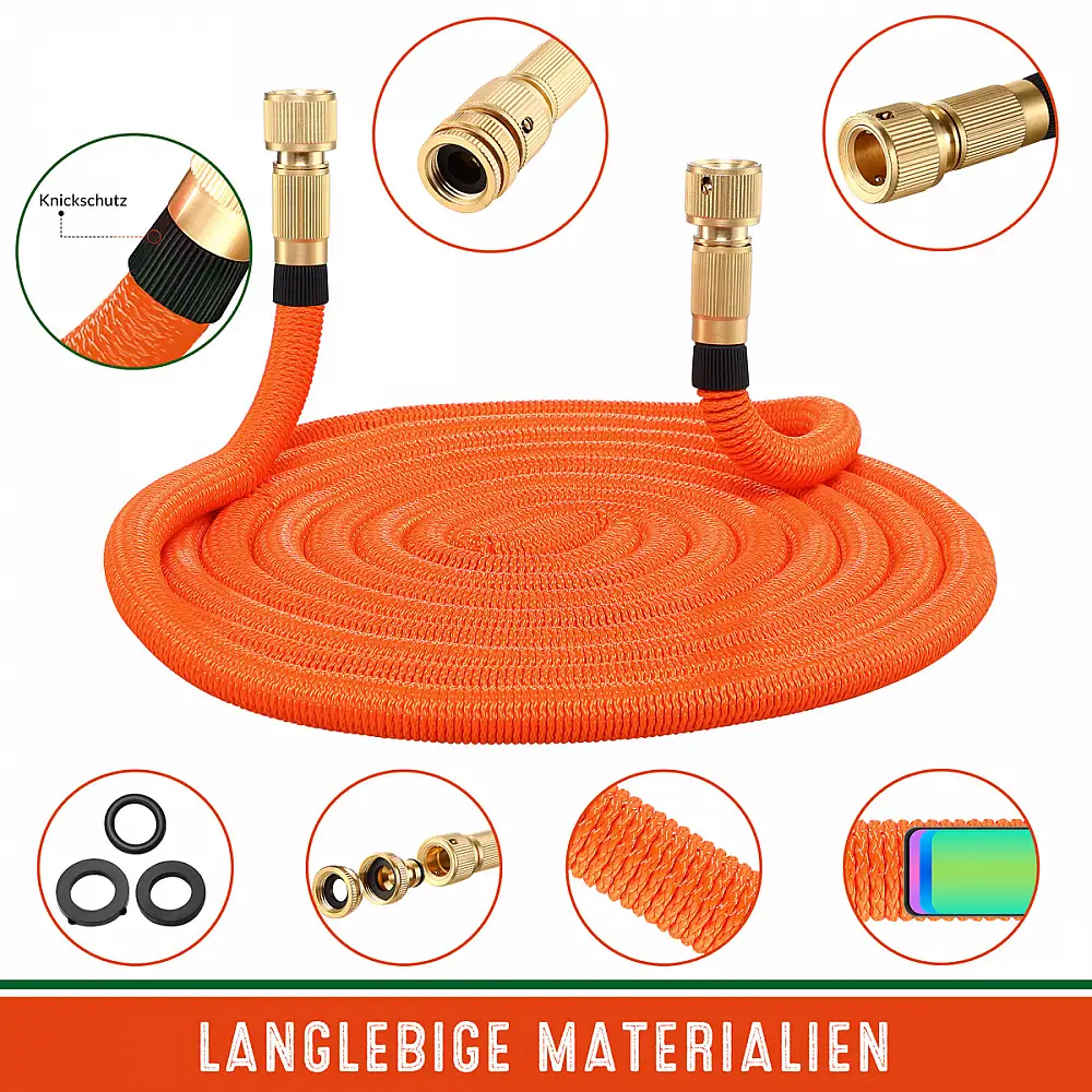 Gardebruk Εύκαμπτος Πορτοκαλί Λάστιχο Κήπου 15μ 109320