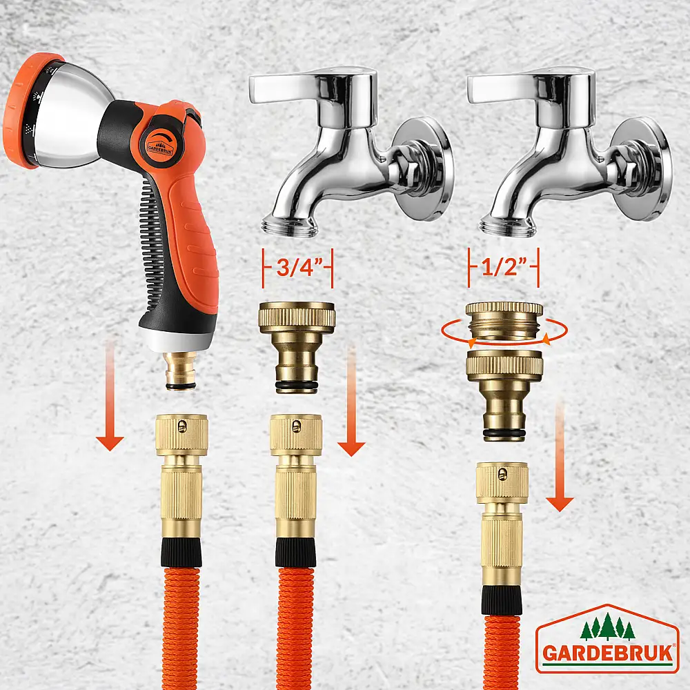 Gardebruk Εύκαμπτος Πορτοκαλί Λάστιχο Κήπου 15μ 109320