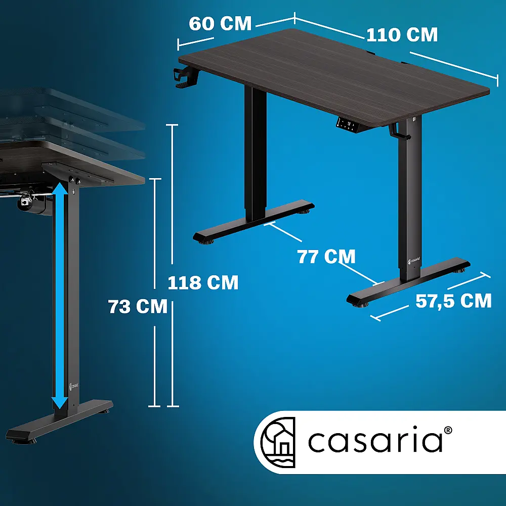 Casaria Ρυθμιζόμενο Γραφείο Καφέ 110x60x73-118εκ 109357