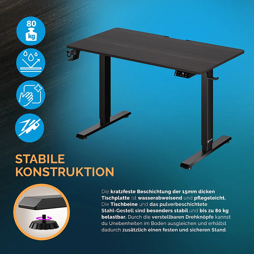 Casaria Ρυθμιζόμενο Γραφείο Καφέ 110x60x73-118εκ 109357