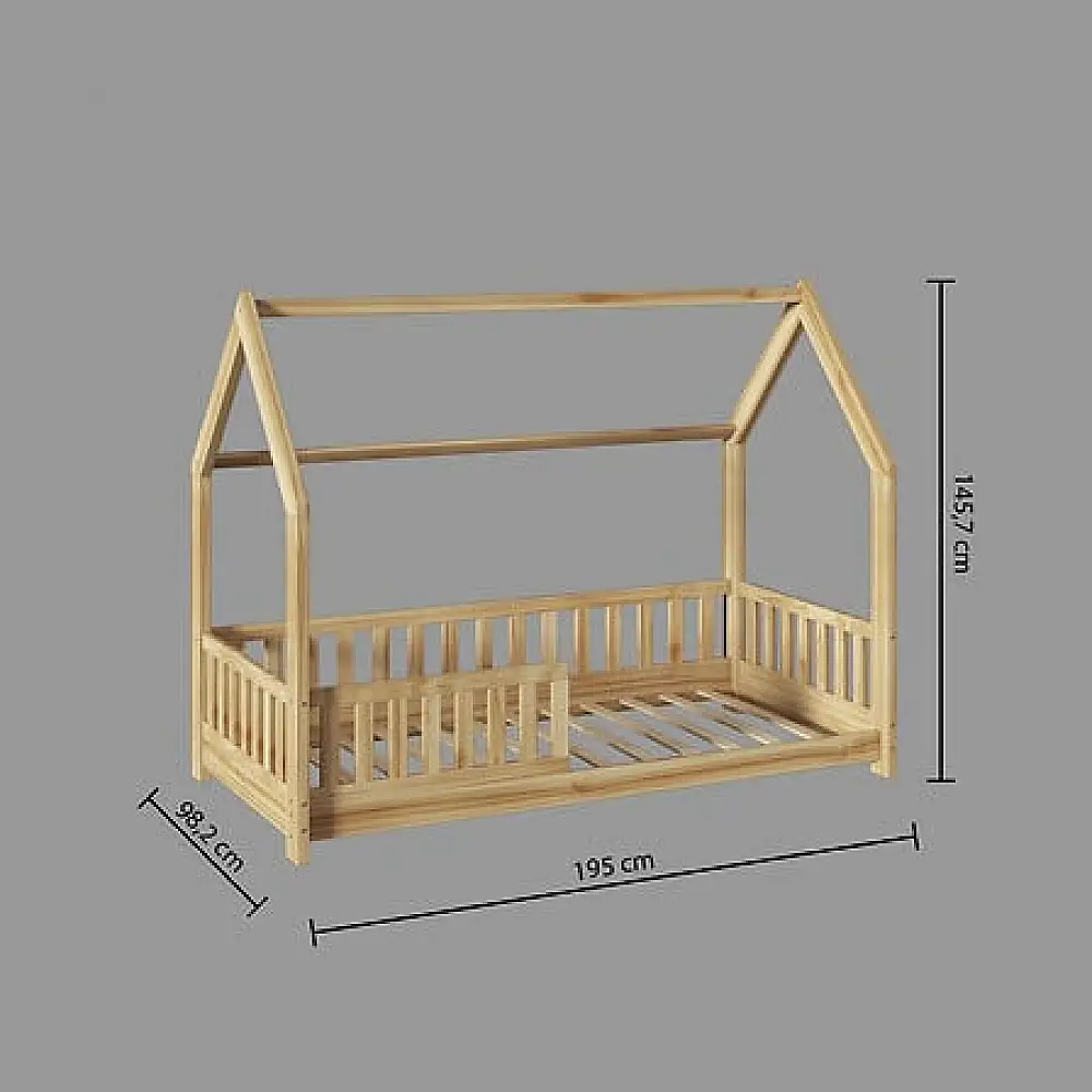 Ξύλινο Παιδικό Κρεβάτι/Σπιτάκι 90 x 190 cm 174154 Atmosphera