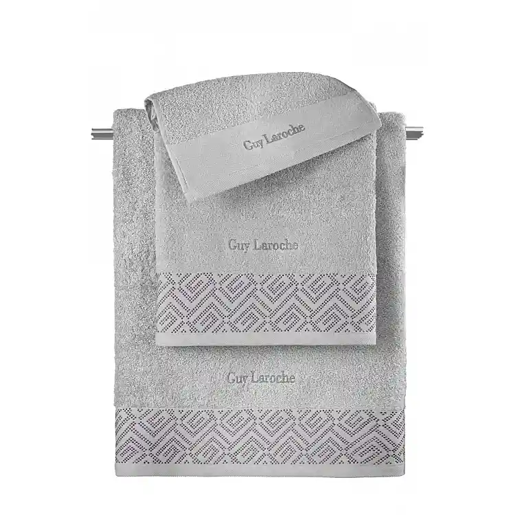 Guy Laroche Σετ 3τμχ Πετσέτες Emblem Silver, 1122090224003