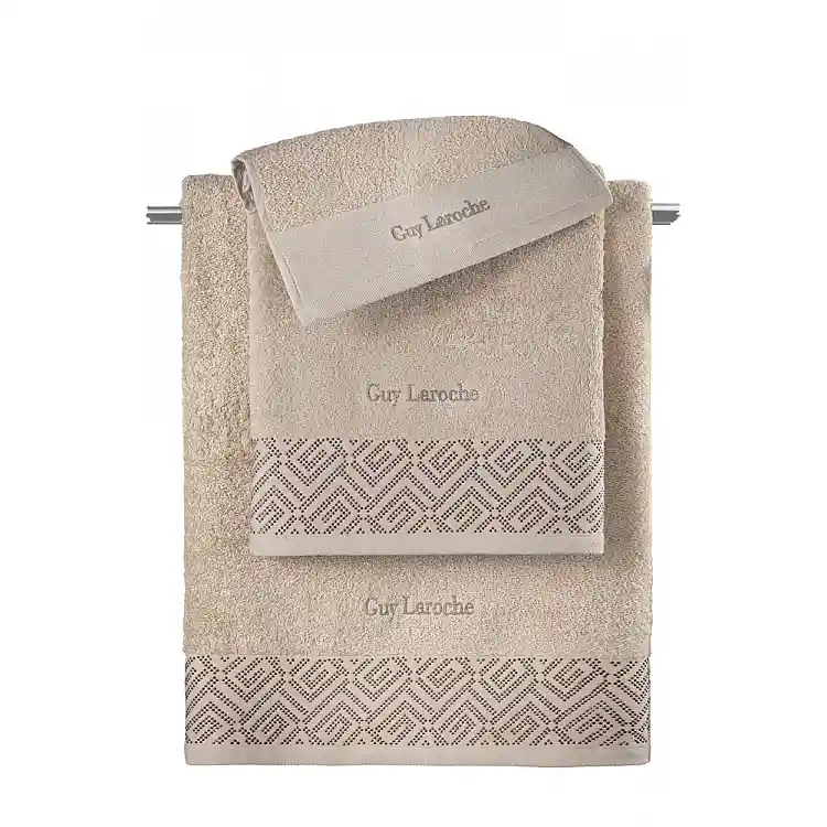 Guy Laroche Σετ 3τμχ Πετσέτες Emblem Sand, 1122090224002